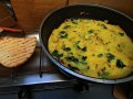 Omelette und Pitabrot