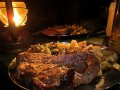 Steak mit Bratkartoffeln und grünen Bohnen