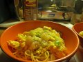 Pasta mit Shrimps in Sahne-Ei Sauce