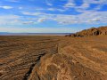 trockenes Flussbett in der Gobi