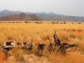 durch Landmine zerstörtes Fahrzeug im Marienflusstal (Namibia)