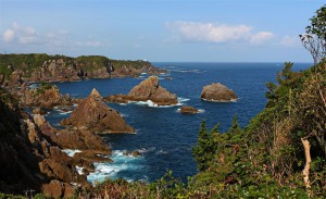 Umikongo Felsen auf Oshima (Japan)