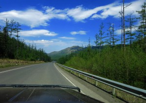 neue Strasse in Sibirien (Russland)