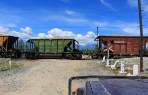 Bahnübergang in Novaya Chara (Russland)