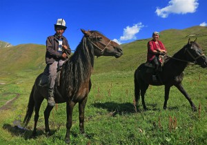 Kirgisen zu Pferde (Kirgistan)